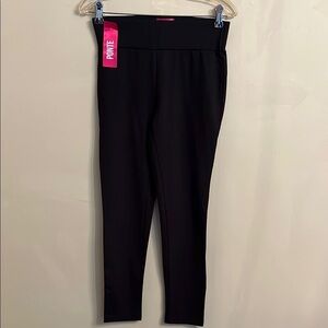 Feathers Black Ponte Wide Waistband Leggings Size L